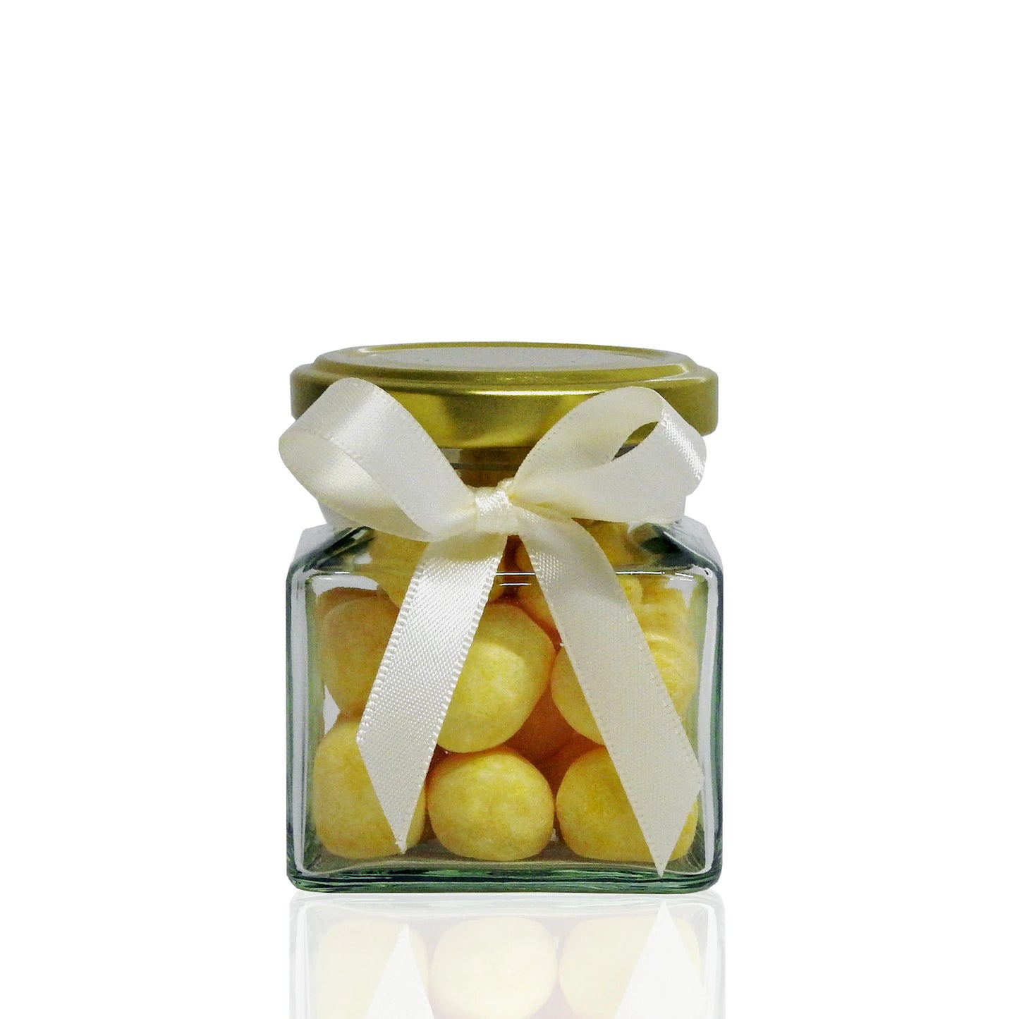 A Mini Glass Sweet Jar of Lemon Bonbons - Jars of Retro Sweets at The Sweetie Jar