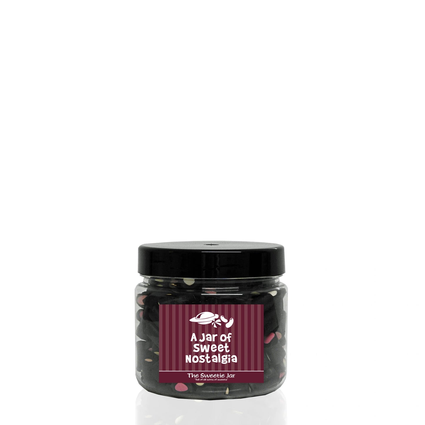 An XSmall Jar of Liquorice Cream Rock - Liquorice Flavoured Sweets with a Fondant Centre