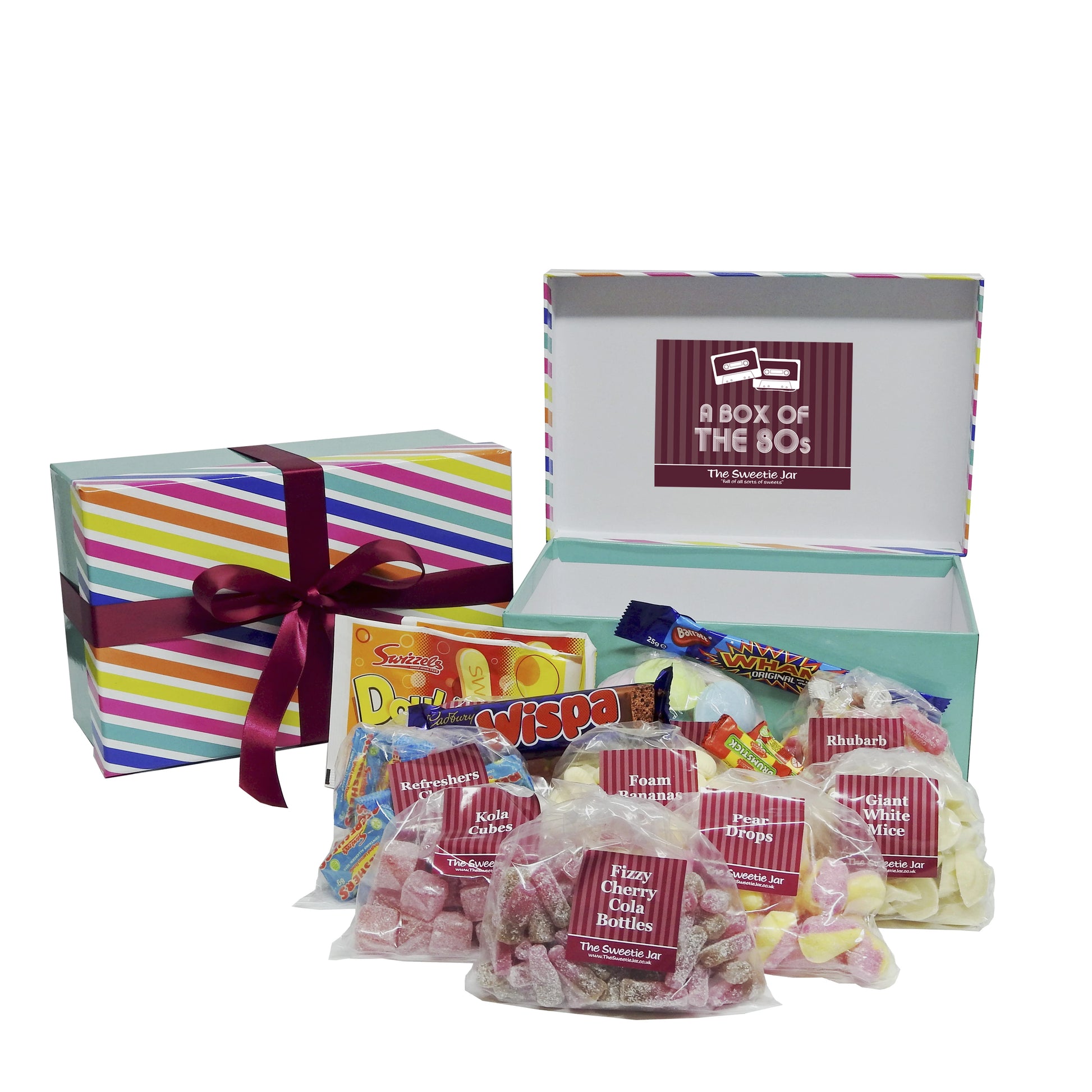 A Medium Box of the 80s - 1980s Decade Gift Boxes of Retro Sweets at The Sweetie Jar