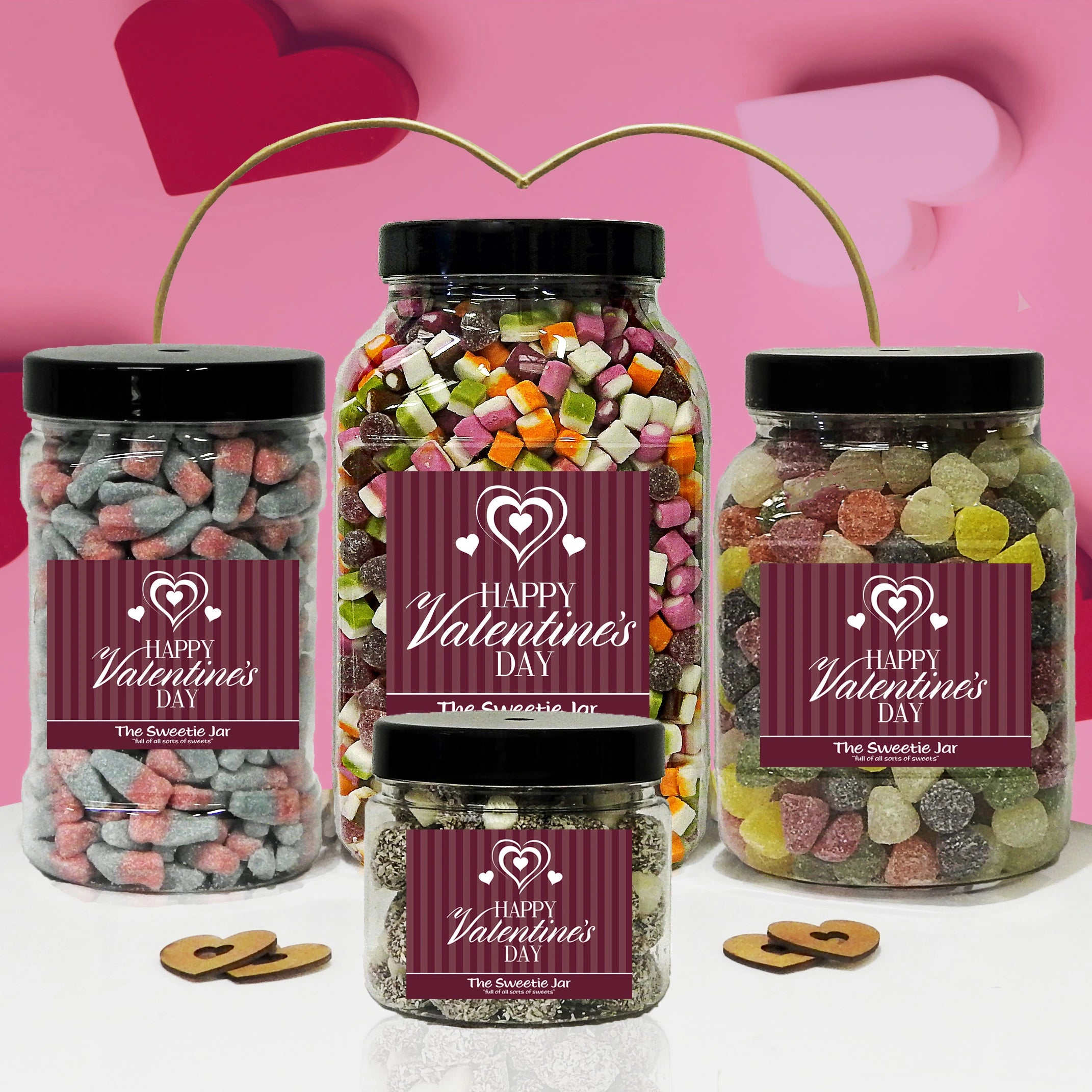 Jars of Retro Sweets for Valentines Day