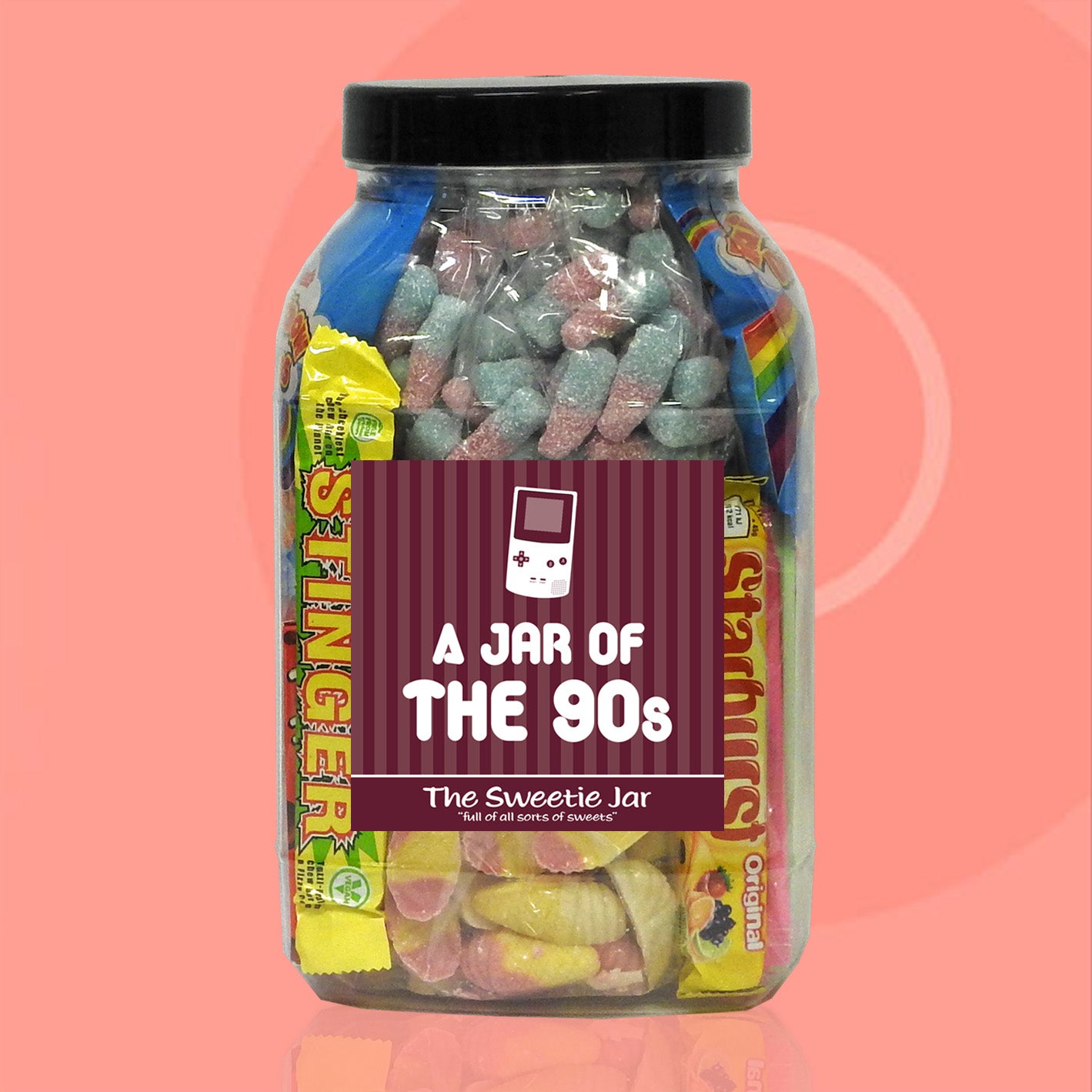 Unique Retro Sweet Gift Jars filled with chews or jelly sweets, liquorice or chocolate treats or old fashioned retro sweets classics.