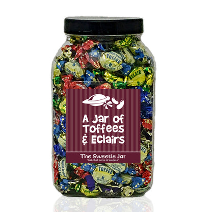 A Large Jar of Assorted Toffees & Eclairs - Jars of Retro Sweets at The Sweetie Jar