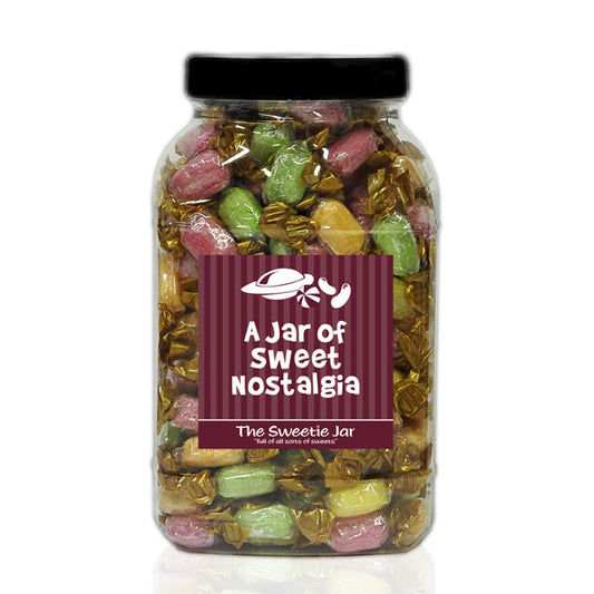 A Large Jar of Chocolate Fruits - Fruit Flavour Boiled Sweets with a Milk Chocolate Centre