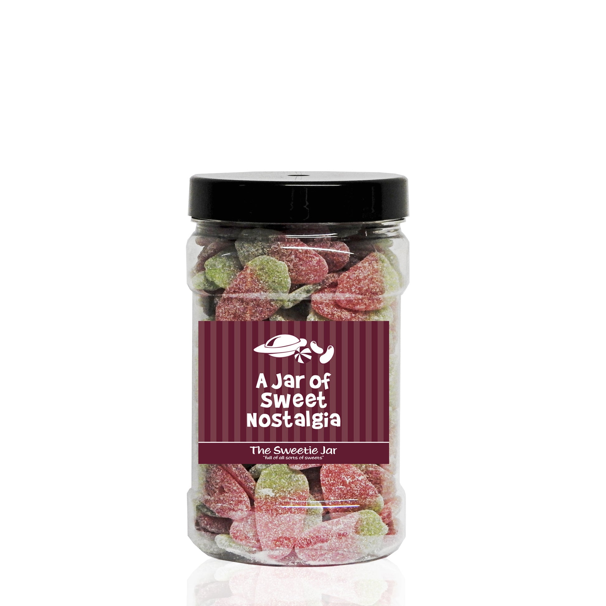 A Small Jar of Fizzy Strawberries - Sour Fruit Flavour Jelly Sweets at The Sweetie Jar