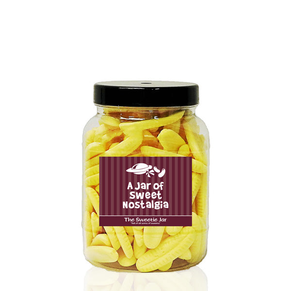 A Medium Jar of Bumper Bananas - Banana Flavour Foam Sweets