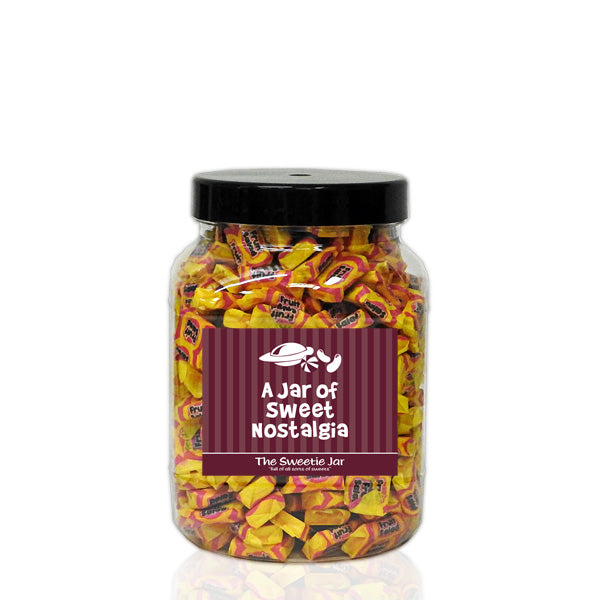 A Medium Jar of Fruit Salad Chews - Raspberry and Pineapple Chews