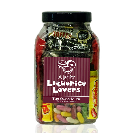 A Large Sweet Jar for Liquorice Lovers - Full of all sorts of Liquorice Sweets - Retro Sweets at The Sweetie Jar