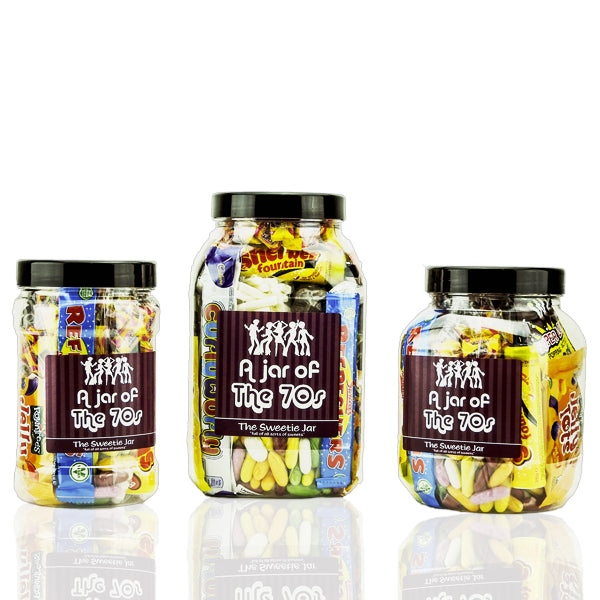 A Jar of 70s Sweets in 3 sizes - Full of Retro Sweets you'll remember from the 70s decade