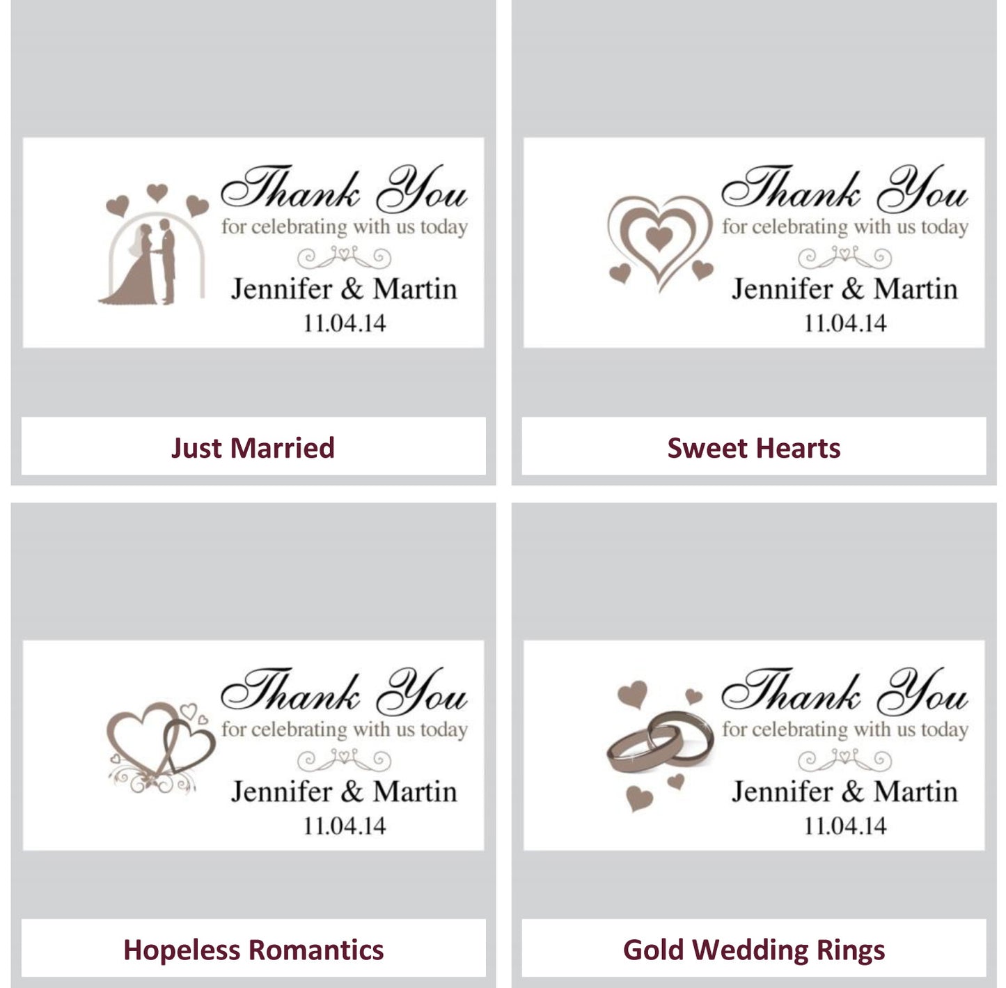 Wedding Favour Heart Shaped Tins with Message Tag
