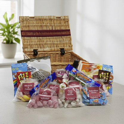Retro Sweets Wicker Hamper : Medium