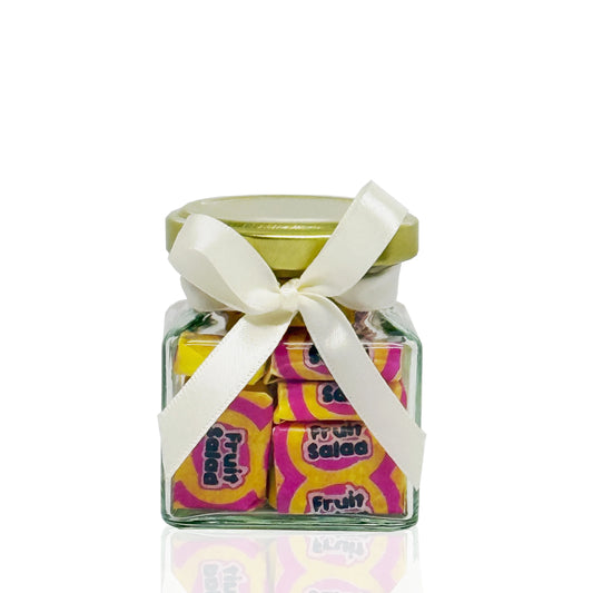 A Mini Glass Sweet Jar of Fruit Salad Chews - Retro Sweets Gifts at The Sweetie Jar