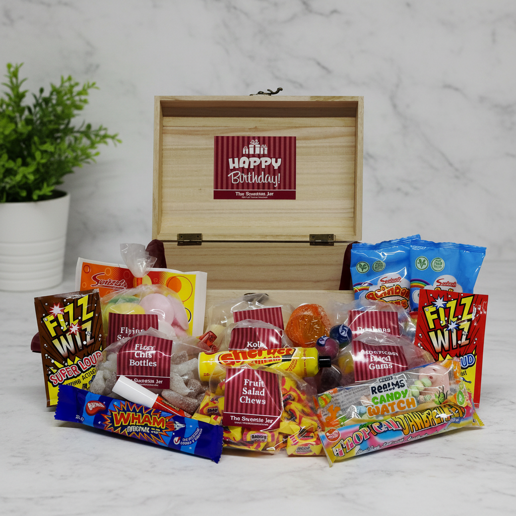 Retro Sweets Wooden Chest : Medium