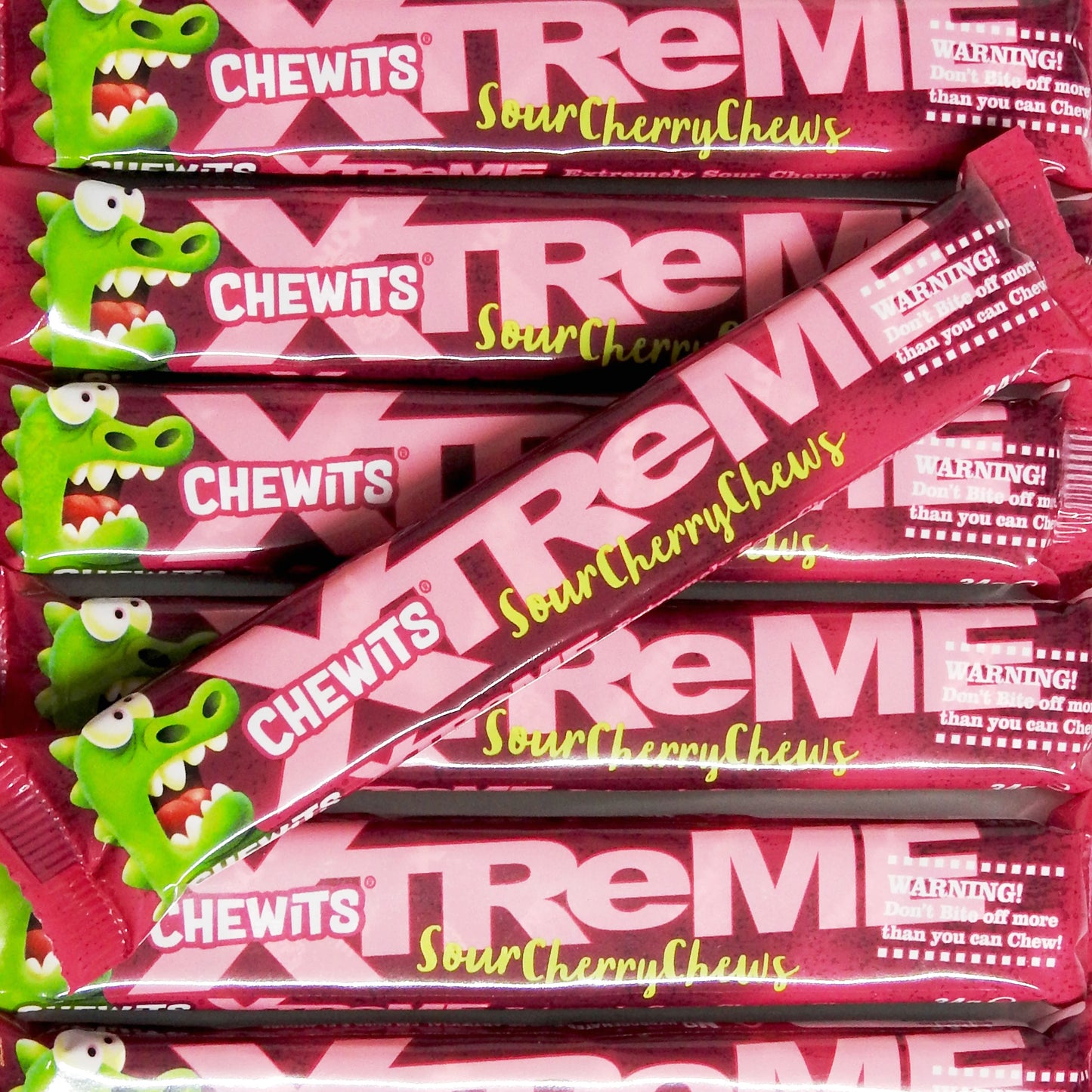 Chewits Xtreme Sour Cherry Chews : x4 packs