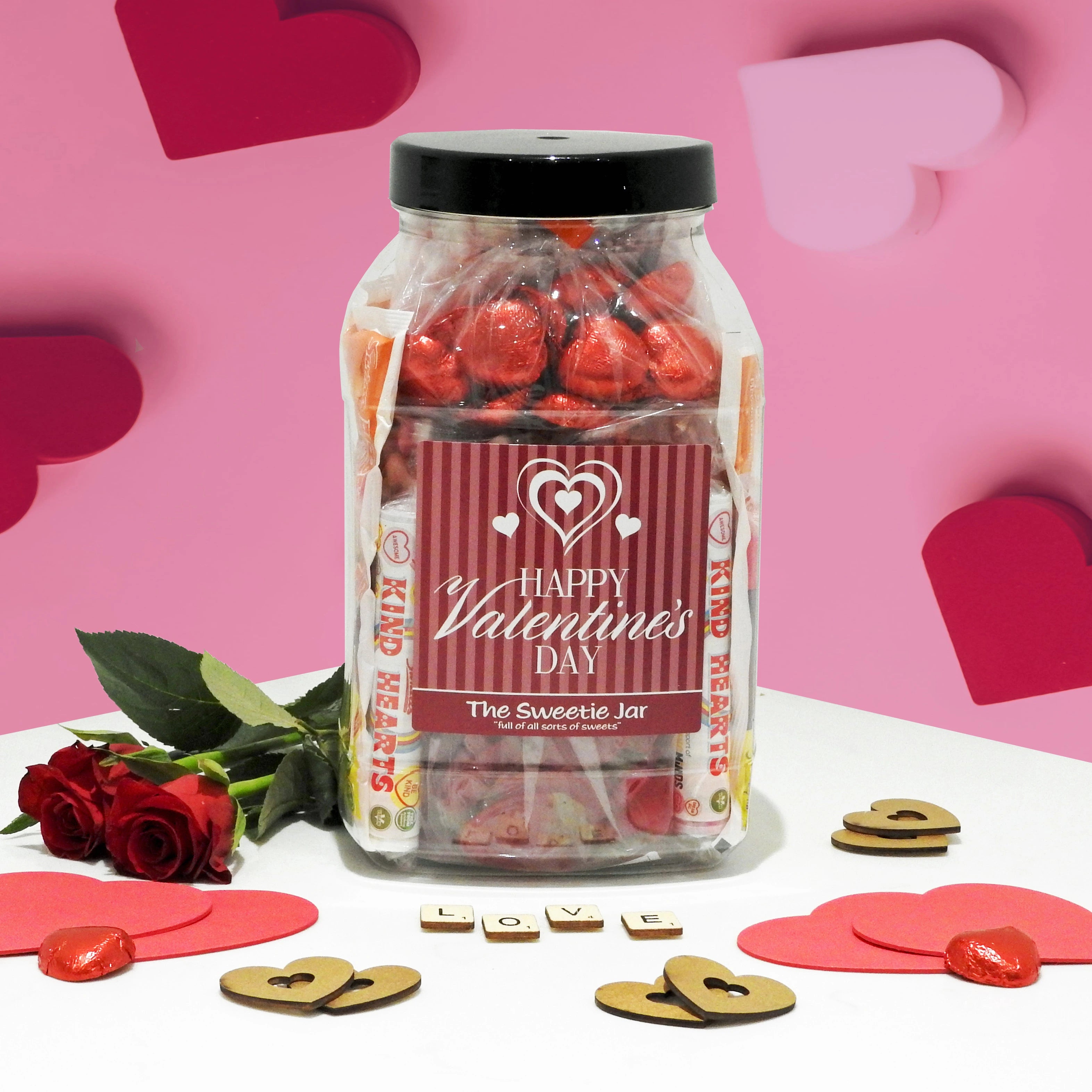 Gift Jars of Sweets for Valentine's Day