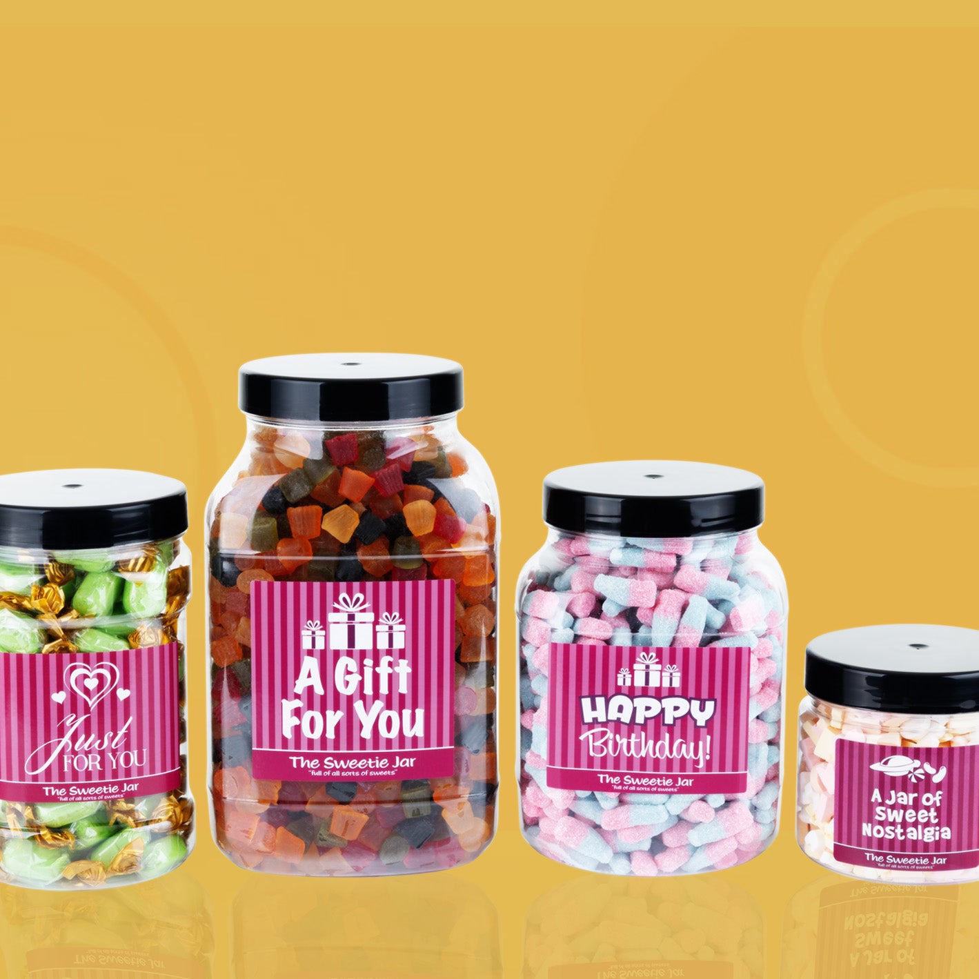 Check out our huge range of Jars of Retro Sweets, in 4 sizes.