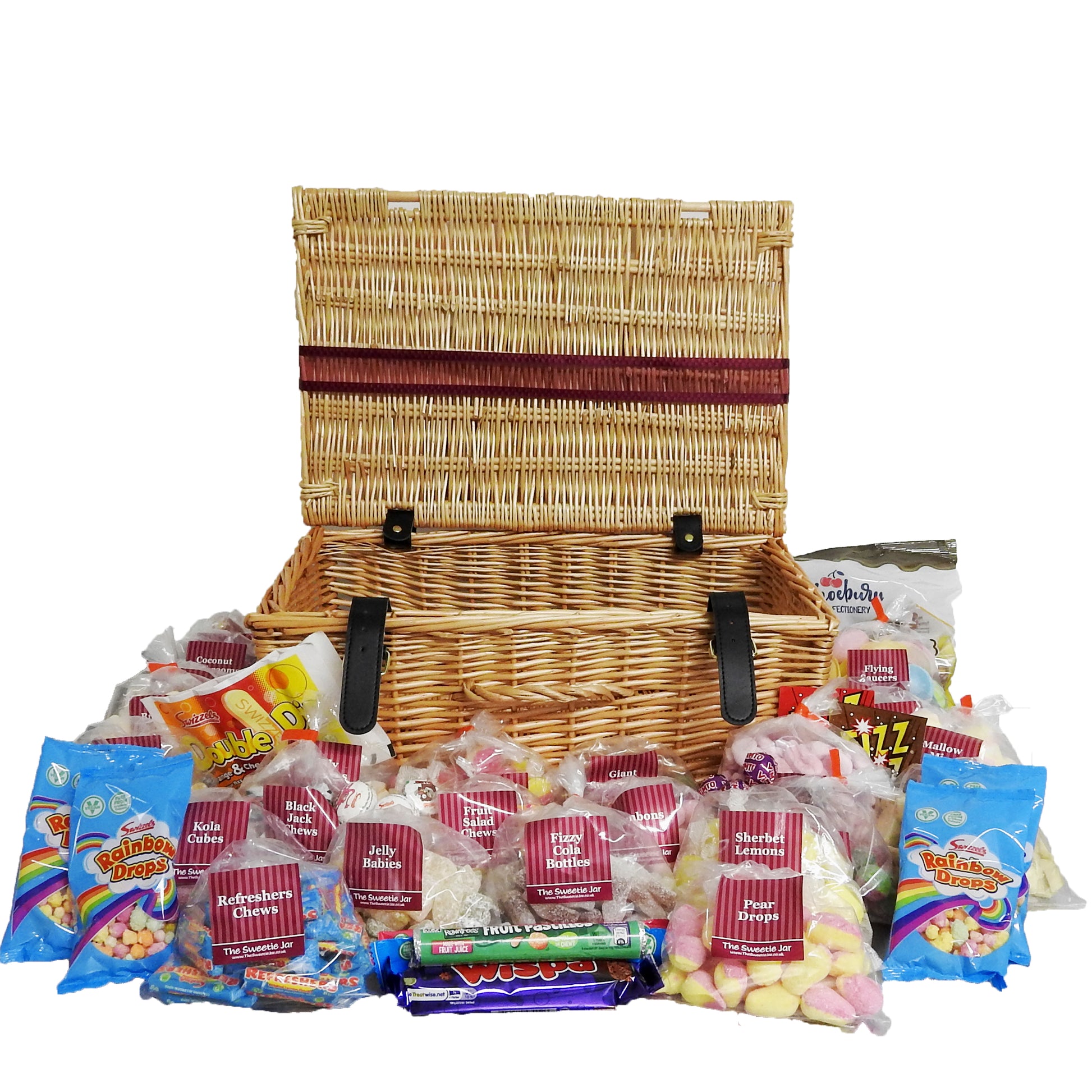 Large Retro Sweets Wicker Hamper - Retro Sweets Gift Hampers at The Sweetie Jar