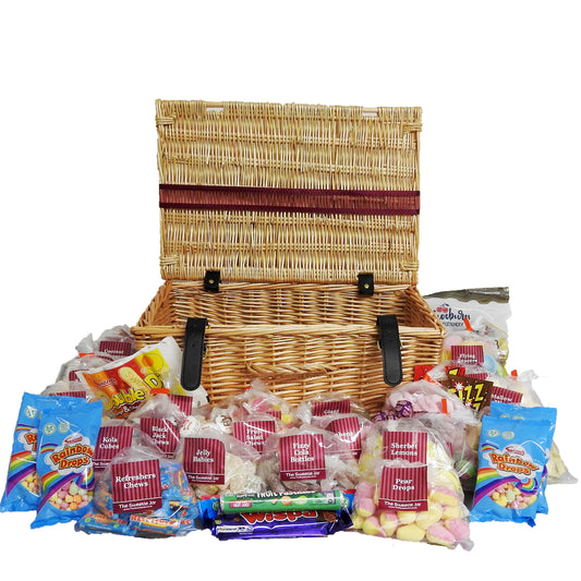 Large Retro Sweets Wicker Hamper - Retro Sweets Gift Hampers at The Sweetie Jar