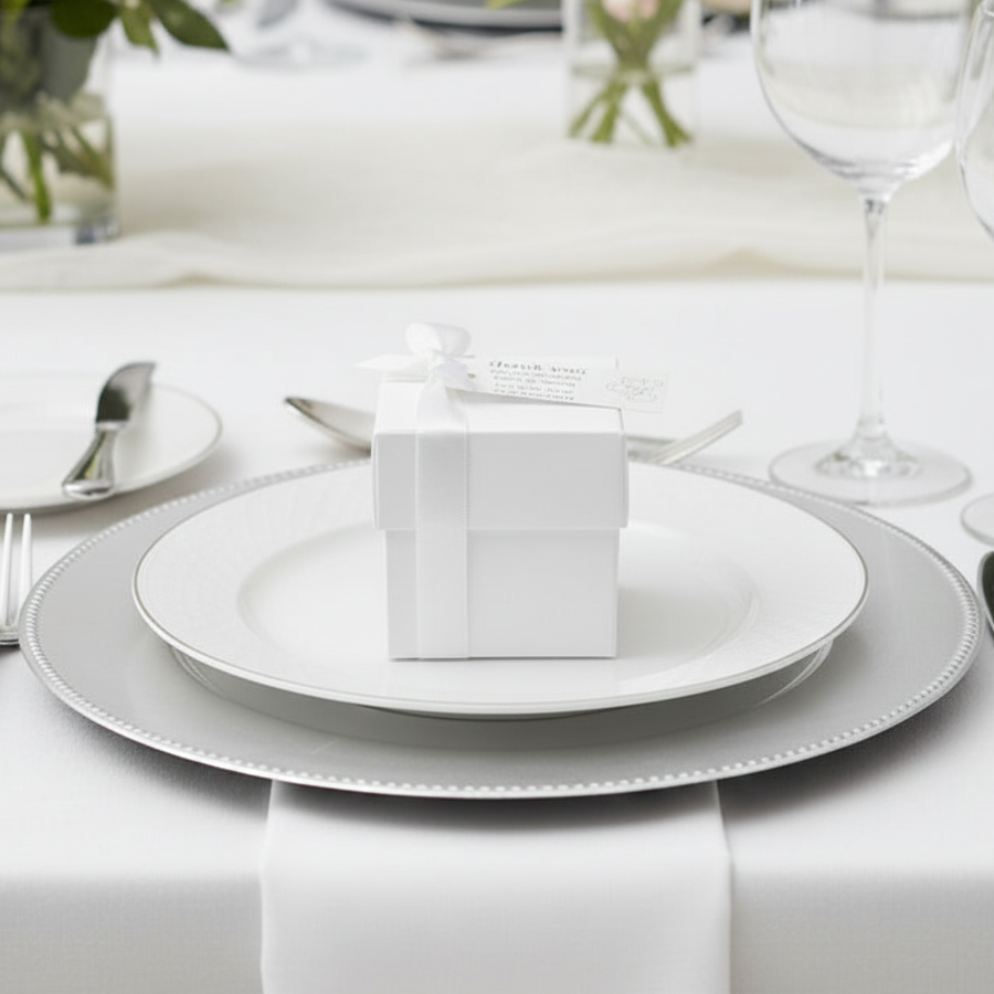 Wedding Favour WHITE Square Boxes