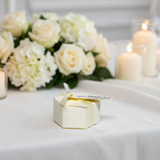 Wedding Favour WHITE Hexagonal Boxes