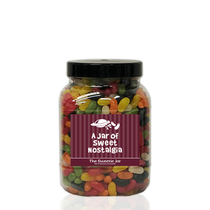 A Medium Jar of Jelly Beans - An Assortment of Kidney Shaped Panned Beans