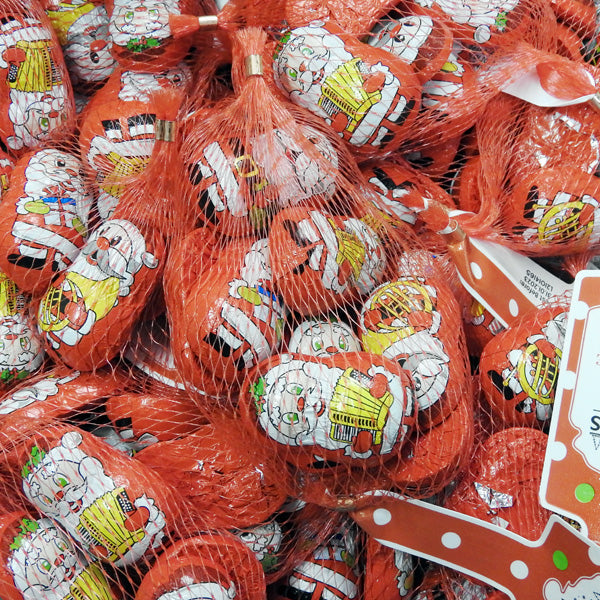 Christmas Character Chocolates in a Net - Santa Foiled Shapes