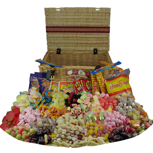 Large Retro Sweets Wicker Hamper  at The Sweetie Jar