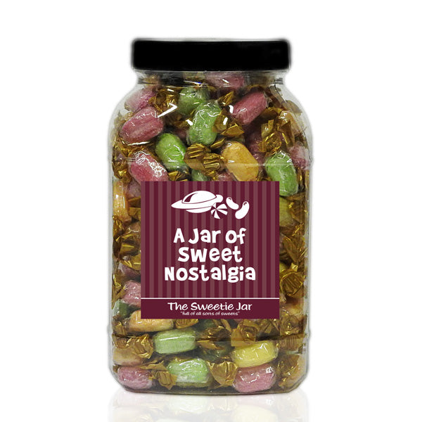 A Large Jar of Chocolate Fruits - Fruit Flavour Boiled Sweets with a Milk Chocolate Centre