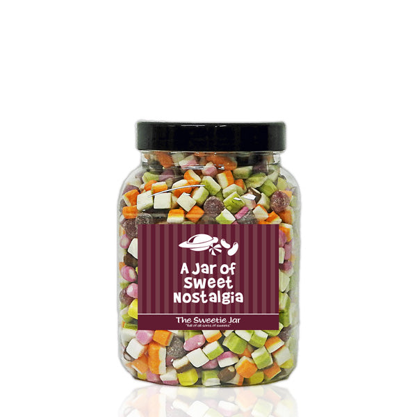 A Medium Jar of Dolly Mixtures - Multicoloured Candy and Jelly Sweets