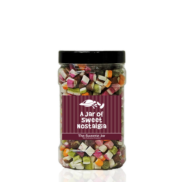 A Small Jar of Dolly Mixtures - Multicoloured Candy and Jelly Sweets at The Sweetie Jar