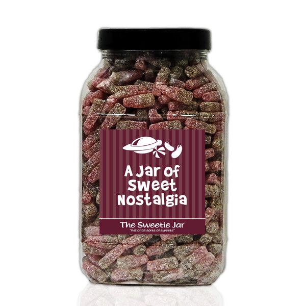 A Large Jar of Fizzy Cherry Cola Bottles - Cherry & Cola Flavoured Gums with Sour Coating