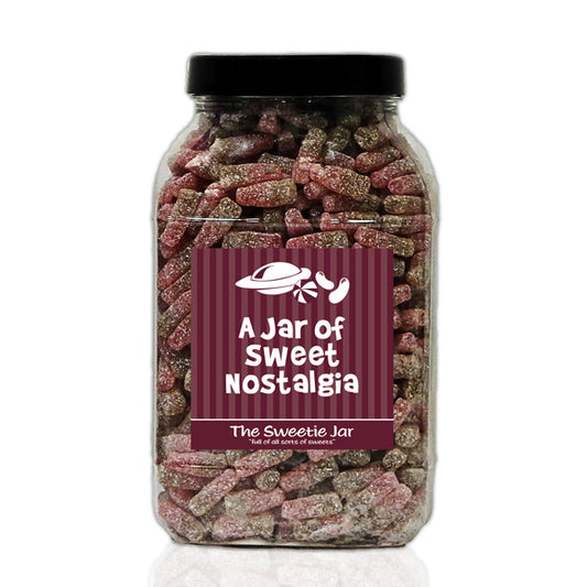 A Large Jar of Fizzy Cherry Cola Bottles - Cherry & Cola Flavoured Gums with Sour Coating