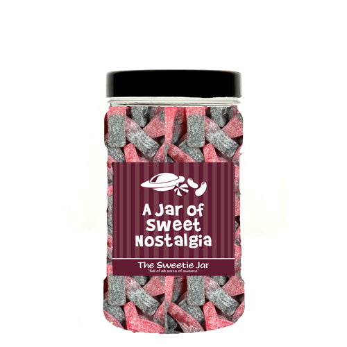A Small Jar of Giant Fizzy Cherry Cola Bottles - Sour Cherry Cola Flavour Jelly Sweets
