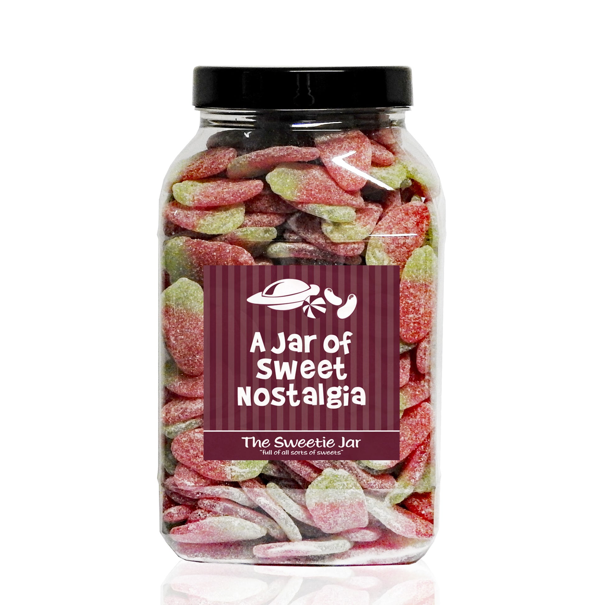 A Large Jar of Fizzy Strawberries - Sour Fruit Flavour Jelly Sweets