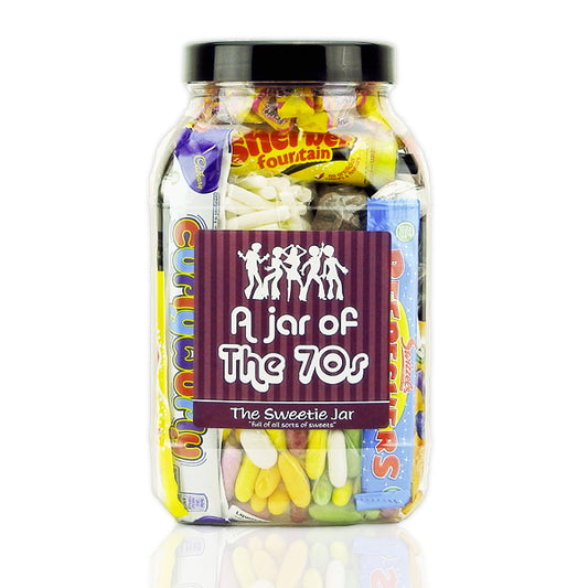 A Large Sweet Jar of 70s Sweets - Full of Retro Sweets you'll remember from the 70s decade