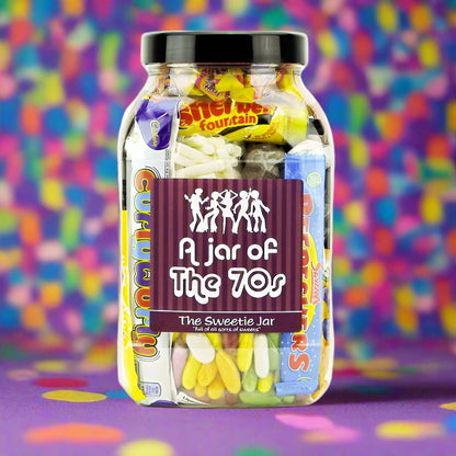 A Large Sweet Jar of 70s Sweets - Full of Retro Sweets you'll remember from the 70s decade