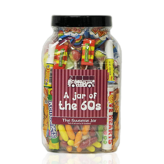 A Large Sweet Jar of 60s Sweets - Full of Retro Sweets you'll remember from the 60s decade