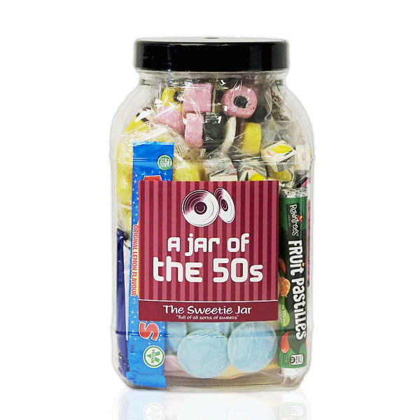 A Large Sweet Jar of 50s Sweets - Full of Retro Sweets you'll remember from the 50s decade