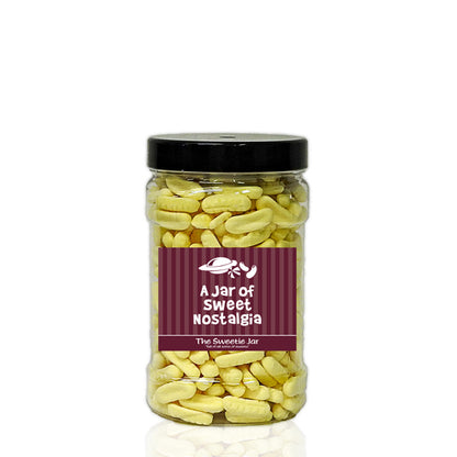 A Small Jar of Foam Bananas - Banana Flavour Foam Sweets