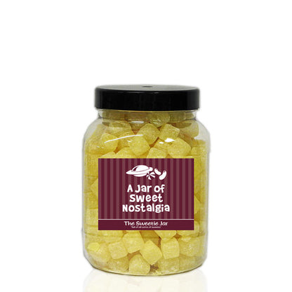 A Medium Jar of Pineapple Cubes - Retro Sweets Gift Jars at The Sweetie Jar