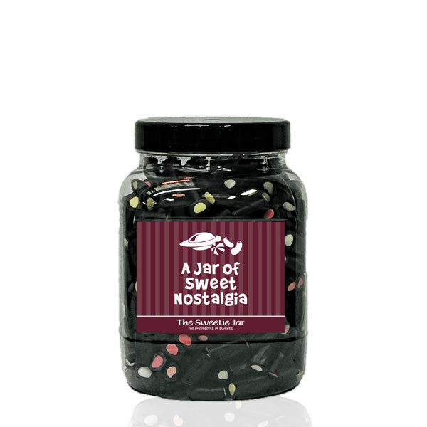 A Medium Jar of Liquorice Cream Rock - Liquorice Flavoured Sweets with a Fondant Centre