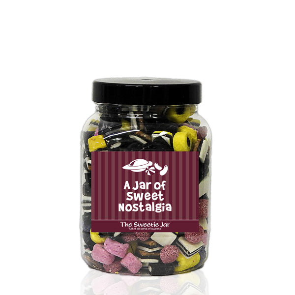 A Medium Jar of Liquorice Allsorts - Retro Sweet Gift Jars at The Sweetie Jar