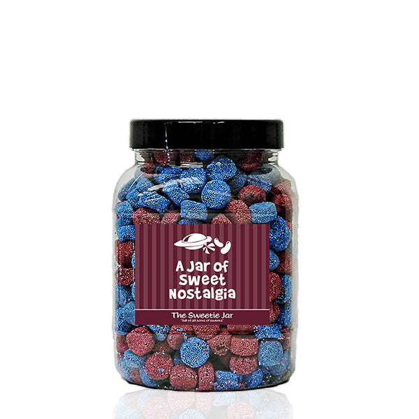 A Medium Jar of Jelly Spogs - Aniseed Flavour Jellies Coated with Non Pareils