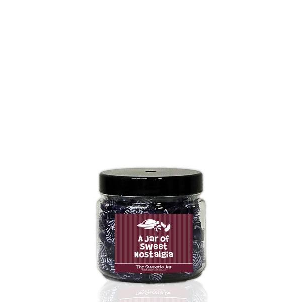 An XSmall Jar of Blackcurrant and Liquorice - Blackcurrant and Liquorice Flavour Boiled Sweets