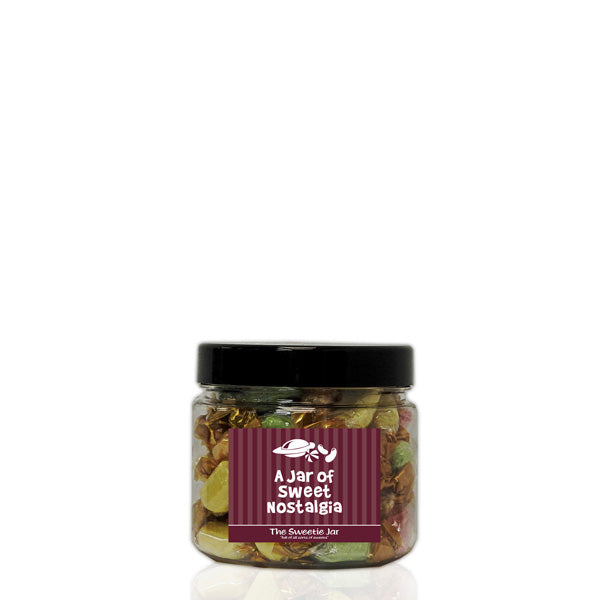 A XSmall Jar of Chocolate Fruits - Fruit Flavour Boiled Sweets with a Milk Chocolate Centre