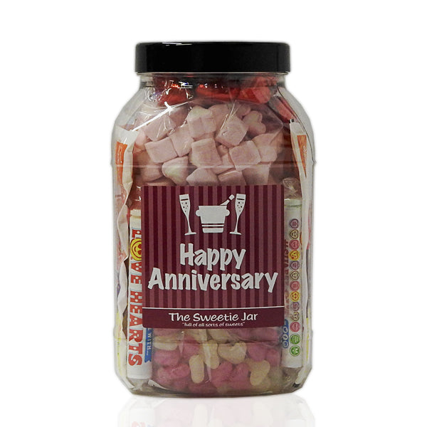 Happy Anniversary Large Gift Jar of Sweets - Retro Sweets Gifts at The Sweetie Jar