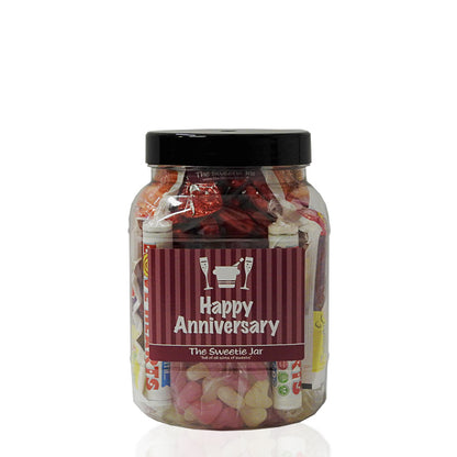 Happy Anniversary Medium Gift Jar of Sweets - Retro Sweets Gifts at The Sweetie Jar