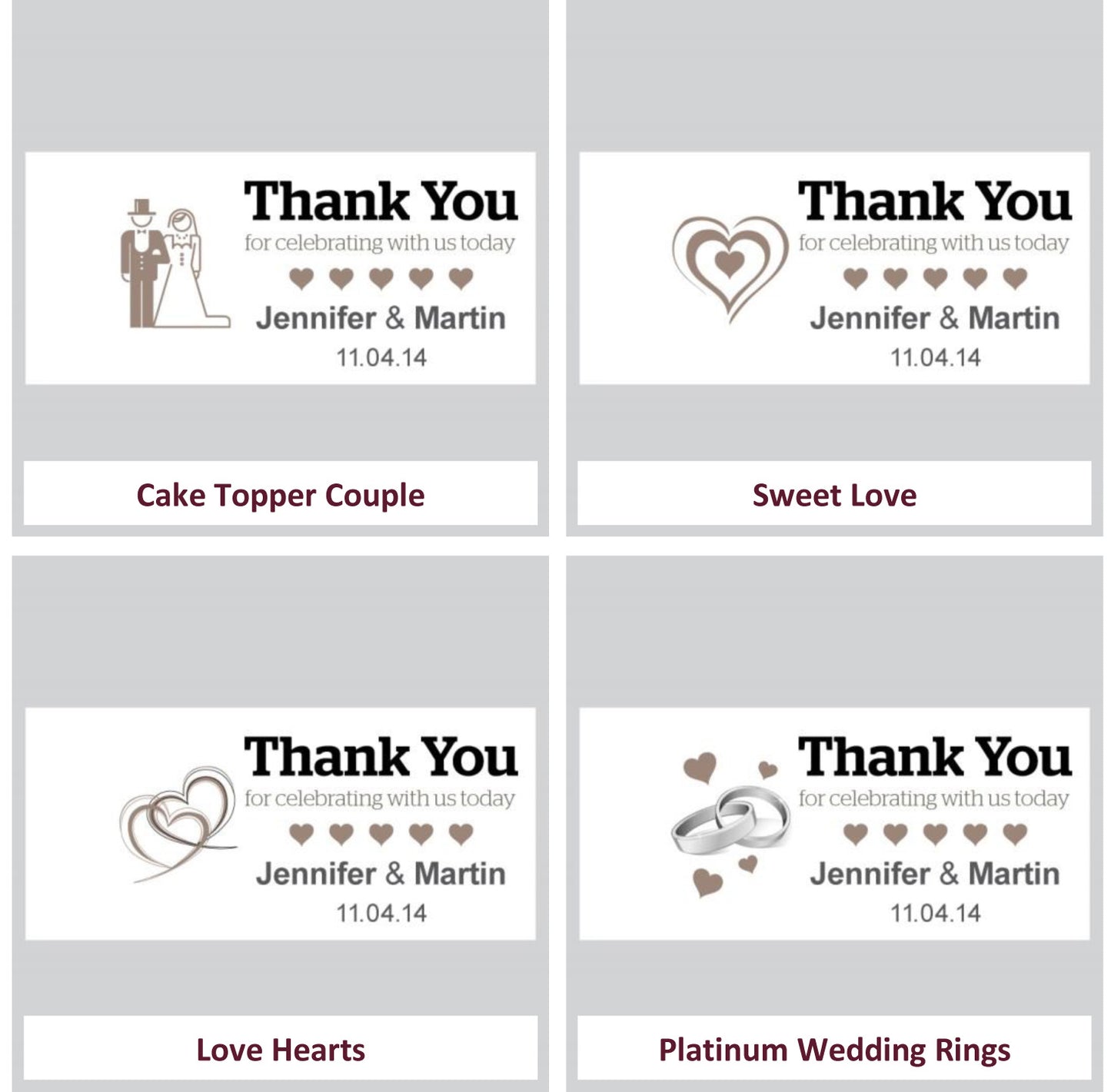 Wedding Favour Heart Shaped Tins with Message Tag