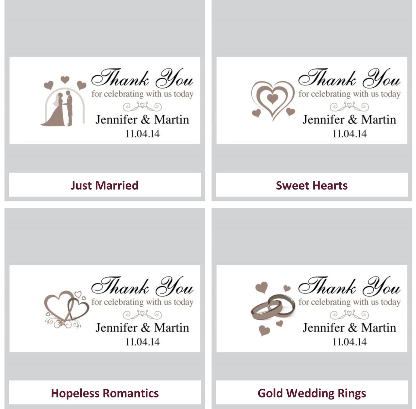 Wedding Favor Heart Label Template